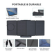 160 watt portable and durable solar panel with output controller, anti-slip belt, process fold and IP67 Waterproof fabric Ecoflow