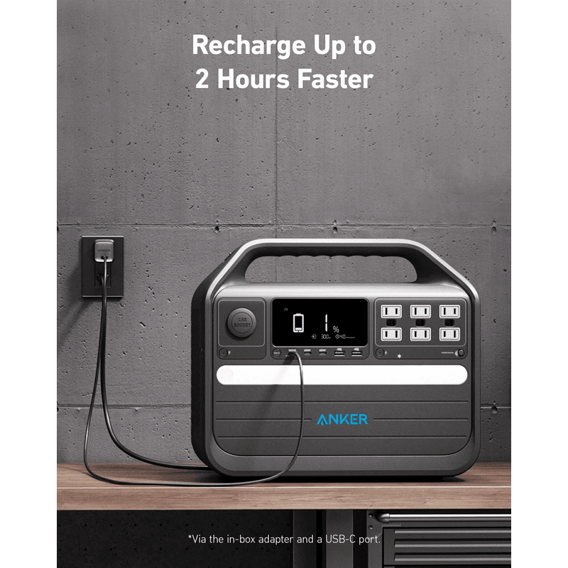 Anker 555 Portable Power Station Recharge up to 2 hours faster