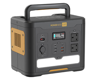 Powerness Hiker U1500: Versatile power station with multiple ports, side fans, and top carry handle for easy portability. Portable Battery Power Station