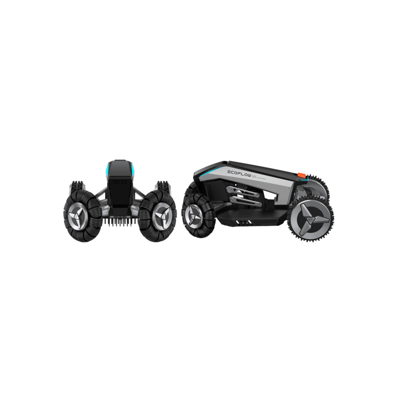 EcoFlow Lawn mower. Blade Robotic Mower front and side view side by side