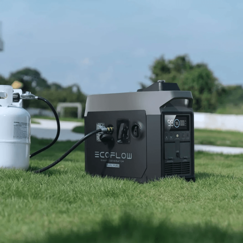 Ecoflow smart generator dual fuel connected to propane tank