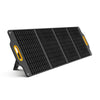 Powerness SolarX S120: Unfolded front view of portable solar panel with carry handle and partial kickstand. Best Portable Power Panels
